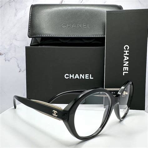 RARE AUTHENTIC CHANEL Black Acetate Frame CC Pearl 